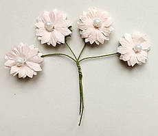 Квітка паперова світло-рожева 4,5 см 4 шт.