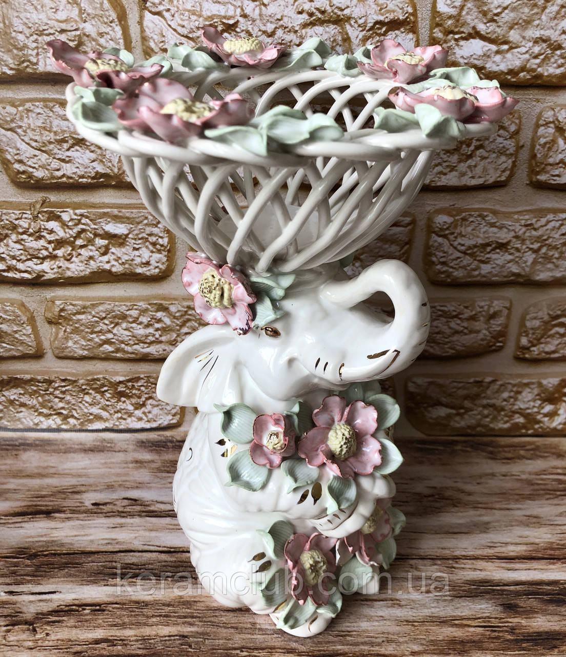 Цукерниця-слон "Арго" плетінка Кольорова ліплення 31*20*20, фото 1