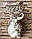 Цукерниця-слон "Арго" плетінка Біло-рожева ліплення 31*20*20, фото 6