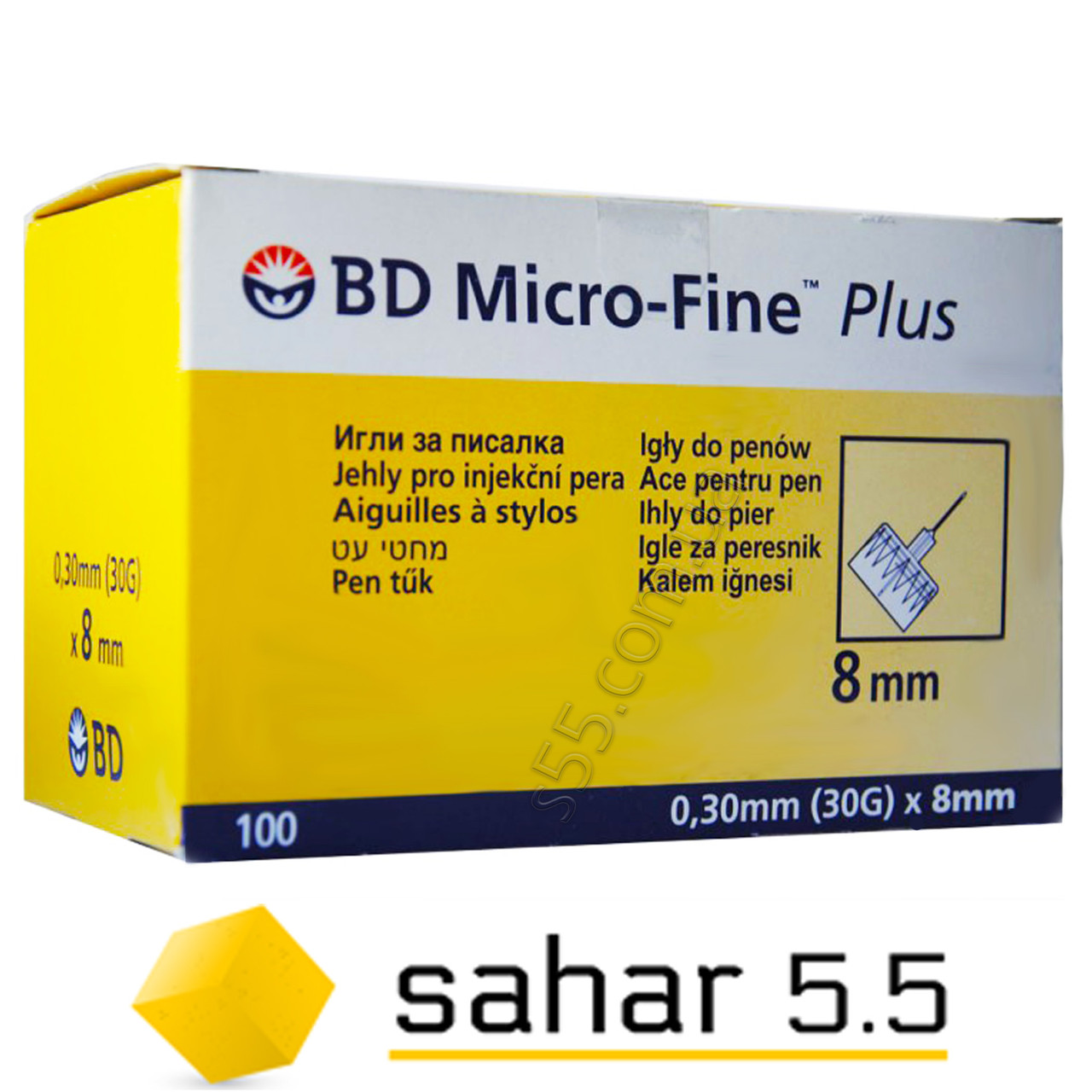 Голки інсулінові БД Мікрофайн Плюс 8мм -BD Micro-fine Plus 30G, 100шт.