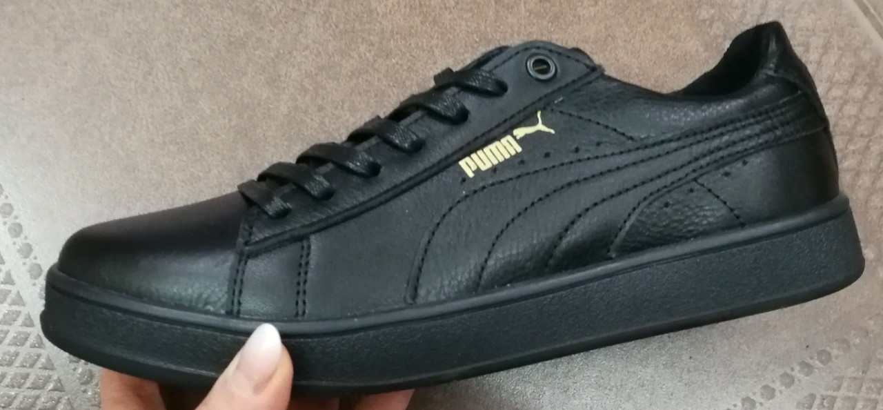 Puma classic! кросівки-кеди пума дитячі з чорної натуральної шкіри для дівчаток і хлопчиків!