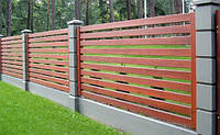 Деревянный забор горизонтальный односторонний LNK