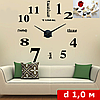 3D годинник Timelike™ 100 см настінний великий Написи-B чорний, фото 3