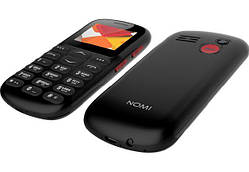 Телефон кнопковий для літніх людей на 2 сім карти з ліхтариком Nomi i187 чорний
