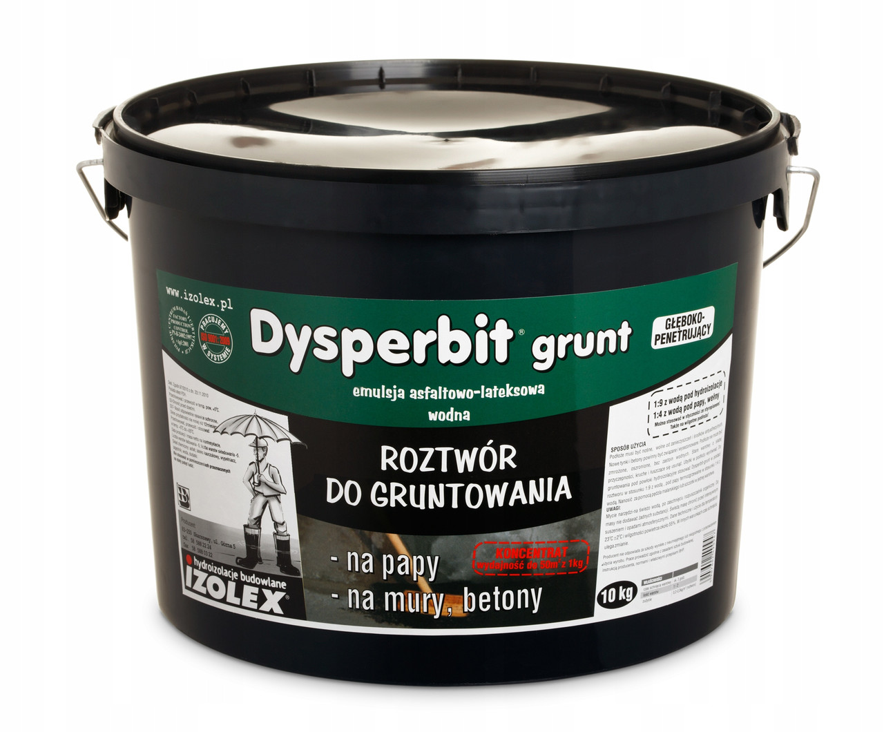 Бітумна ммастика на водній основі концентрат Dysperbit Grunt 10 кг Диспербит грунт