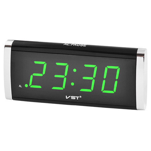 Настільний годинник VST 730 з зеленою підсвіткою