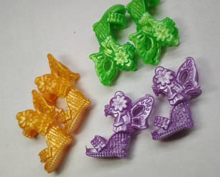 Взуття для ляльки Барбі, босоніжки на платформі з крилами метелика, фіолетовий колір