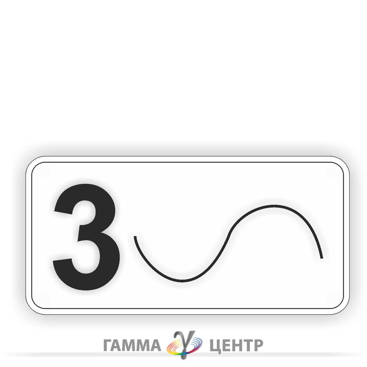 Світловідбивна наклейка (маска) таблички до дорожнього знаку 7.10 Кількість поворотів