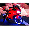 Дитячий Мотоцикл HONDA на акумуляторі синій (білий, червоний), шкір. сидіння,світло/звук,колеса EVA, M 4104 EL-4, фото 5