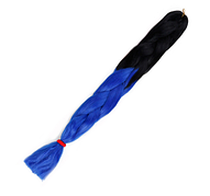 Канекалон Довгий Омбре (чорний/синій) 140 г (90*180 см)