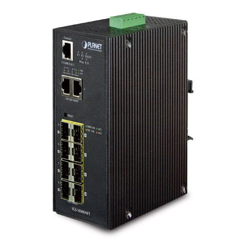 Керований промисловий комутатор Planet IGS-10080MFT (8Port-100/1000X SFP +2-Port 10/100/1000T)