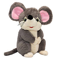 Мягкая игрушка - мышка, 23 см, серый, мех искусственный (164611/2-2)
