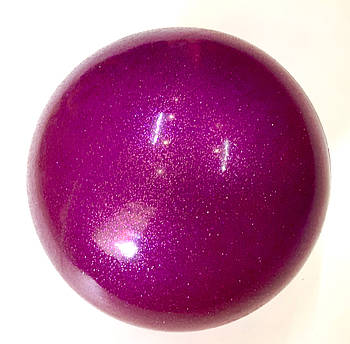 М'яч гімнастичний з блискітками фіолетовий 300 гр. 15 см,
