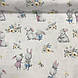 Бавовняна тканина зайчика з зайченям і квітами на білому (0076), фото 4