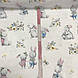 Бавовняна тканина зайчика з зайченям і квітами на білому (0076), фото 3