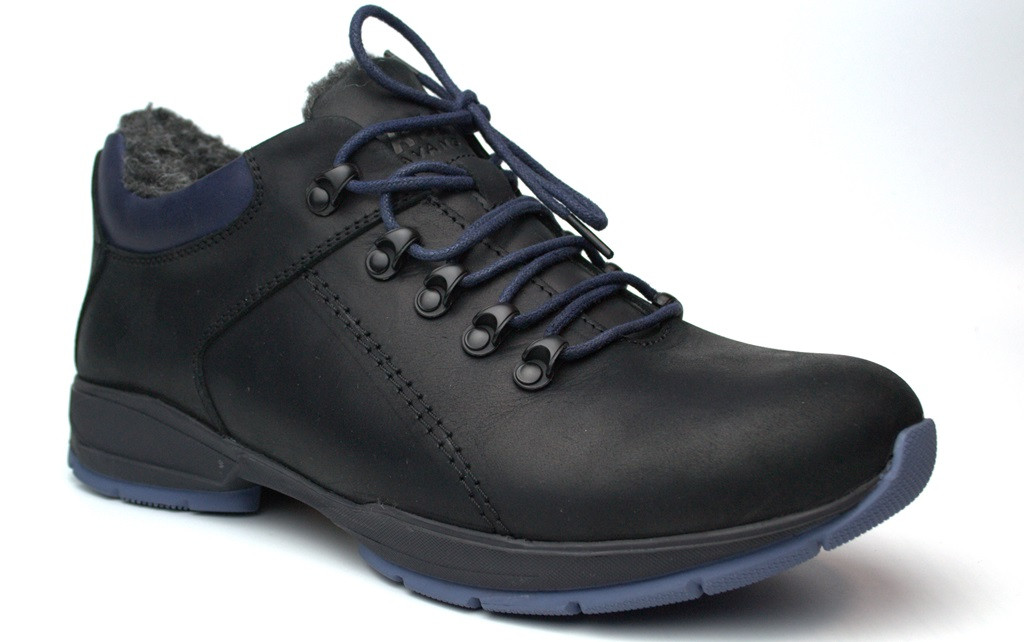 Зимові черевики чоловічі чорні шкіряні на хутрі Rosso Avangard LOM Black Leather BS