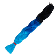 Канекалон Довгий Омбре (чорний/синій/блакитний) 140 г (90*180 см)