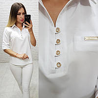 Рубашка / блуза / блузка арт. 828 белая / белого цвета