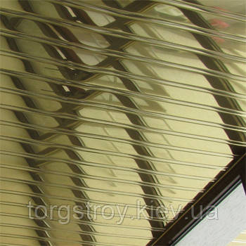 Рейкові алюмінієві дзеркальні стелі: золото, фото 1