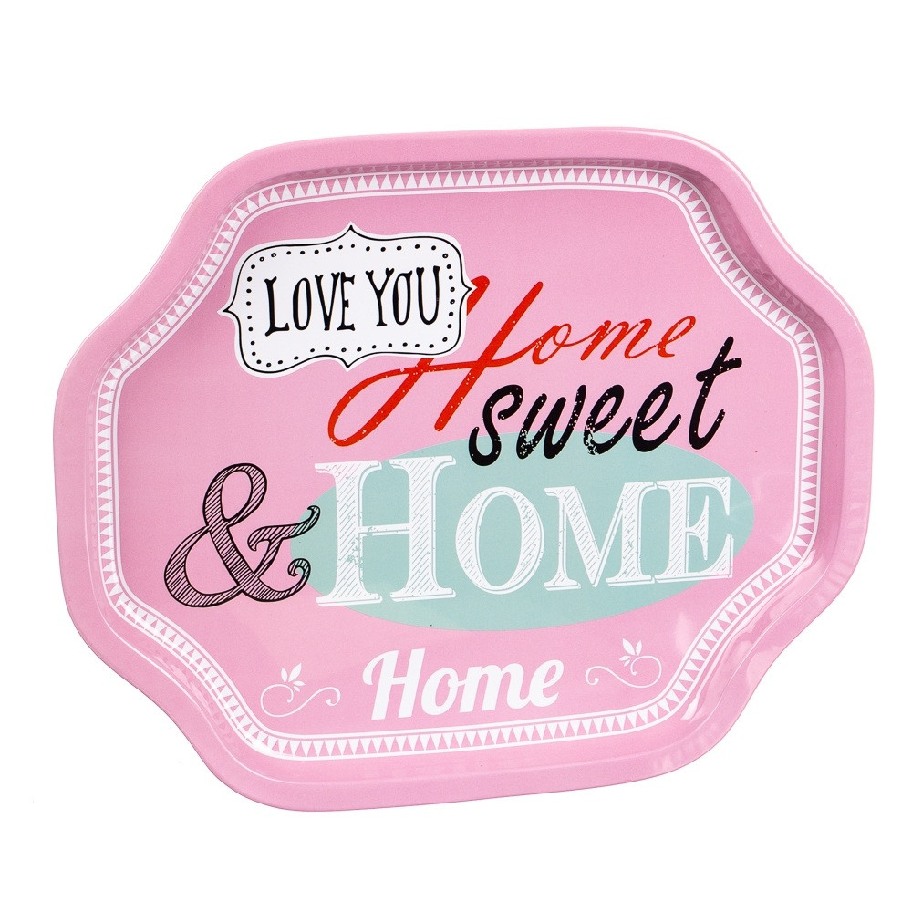 Стильна металева таця "Sweet Home" 33х27х2 см