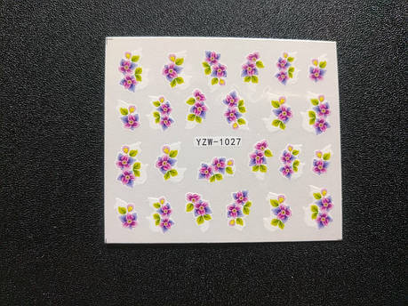 Наклейка на нігті, наклейка для нігтів, нігтьовий дизайн "квіти" 20 шт. набір, фото 2