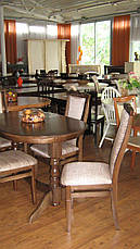 Стіл овальний розкладний на двох ніжках для кухні і вітальні Говерла 2 Мікс меблі, колір темний горіх, фото 3