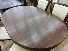 Стіл овальний розкладний на двох ніжках для кухні і вітальні Говерла 2 Мікс меблі, колір темний горіх, фото 4