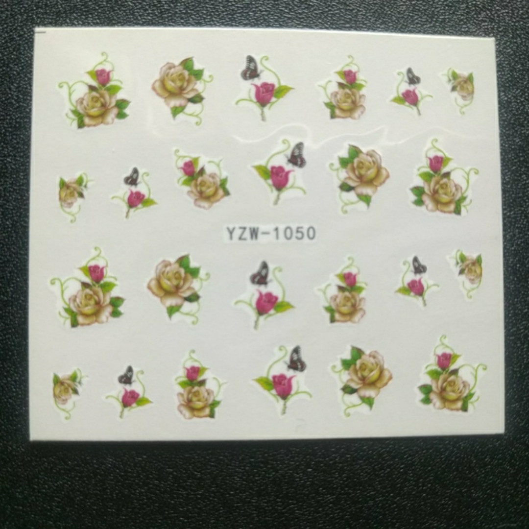 Наклейка на нігті, наклейка для нігтів, нігтьовий дизайн "квіти" 20 шт. набір