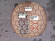 Банкетка дерев'яна кругла в спальню і вітальню Фенікс Мікс меблі, колір темний горіх / махонь, фото 3