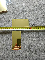 Дзеркальні наклейки прямокутники 9*4,5 см пластикові, 18шт набір золото, фото 3