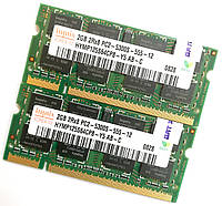 Пара оперативной памяти Hynix SODIMM DDR2 4Gb (2Gb+2G) 667MHz 5300s CL5 (HYMP125S64CP8-Y5 AB-C) Б/У