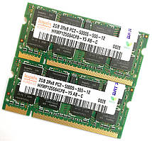 Пара оперативної пам'яті Hynix SODIMM DDR2 4Gb (2Gb+2G) 667MHz 5300s CL5 (HYMP125S64CP8-Y5 AB-C) Б/У