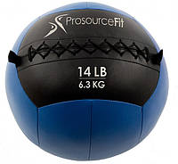 Мяч набивной, медбол для кроссфита ProSource Wall Ball Soft 6.3 кг (PS-2212-14lb-blue), синий