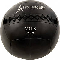 Мяч набивной, медбол для кроссфита ProSource Wall Ball Soft 9 кг (PS-2213-20lb-black), черный