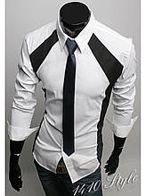 Сорочка чоловіча модна "Boss",білий і чорний.