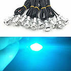 Блакитні (Ice blue) врізні світлодіоди (Орлине око 18 мм), корпус срібло — LED DRL ДХО-підсвітка салону