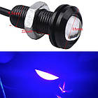 Сині врізні світлодіоди (Орлине око 18 мм), корпус чорний — LED DRL ДХО підсвітка салону