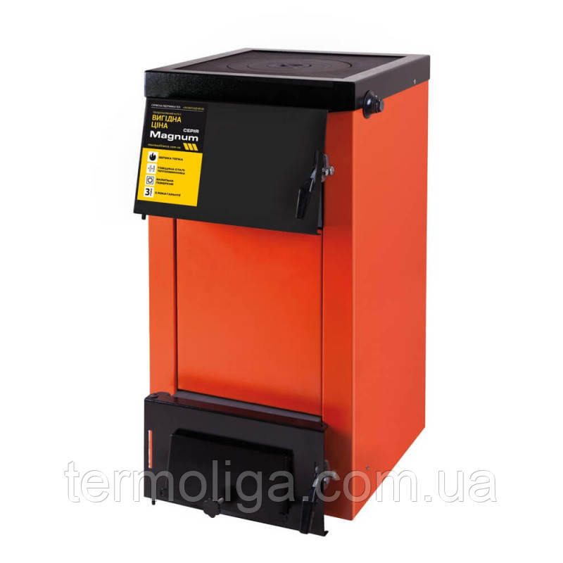 Сталевий твердопаливний котел Thermo Alliance Magnum SSF 12 з плитою