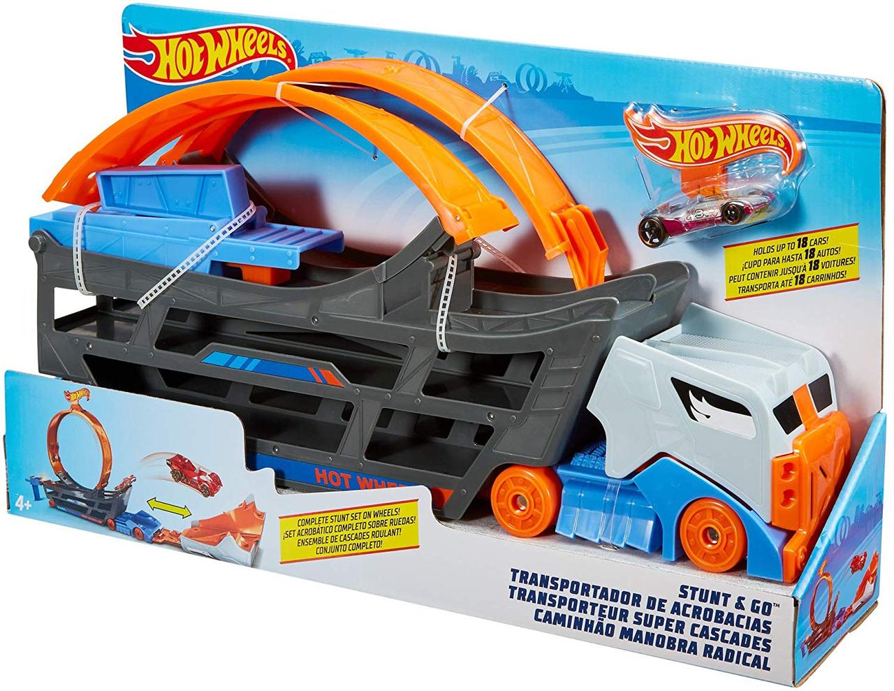 Хот Вілс Автовоз Трек трансформер Трюки та Перегони Hot Wheels Stunt & Go Transforming Track GCK38 Mattel ОРИГІНАЛ!