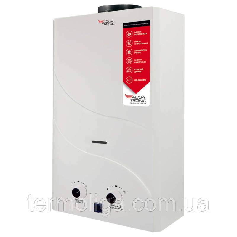 Колонка газова димохідна Aquatronic JSD20-A08 10 л біла