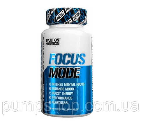 Енергетик стимулятор мозкової діяльності EVLution Nutrition Focus Mode 28 капс., фото 1
