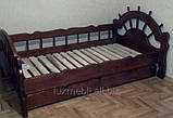 Ліжко одномісне дерев'яне в дитячу кімнату 80*190 см Бриз, фото 3