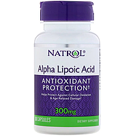 Альфа-липоевая кислота, Natrol, 300 мг, 50 капсул