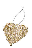 Набор Новогодних украшений "Сердца из золотых шариков" 6 шт. (8*8 см), 002NR/gold