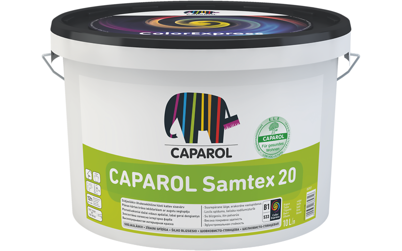 Фарба латексна CAPAROL SAMTEX 10 E. L. F. інтер'єрна, B1-біла, 10л, фото 1