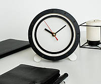 Часы черно белые Круглые часы Часы для стола Черные стрелки на часах Часы без цифр Часы кварцовые Часы 15 см