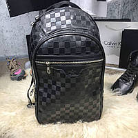 Рюкзак ранец мужской большой ручная кладь черный в клетку Damier