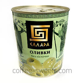 Оливки без кісточки "Елада" (colossal калібр 121-140) 850 гр