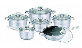 Набір Кухонна посуду Uniquе UN-5033 Набір Каструль 12 Предметів
