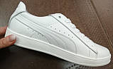 Puma classic ! Кросівки кеди пума дитячі з білої натуральної шкіри для дівчаток і хлопчиків! унісекс 40 р, фото 2